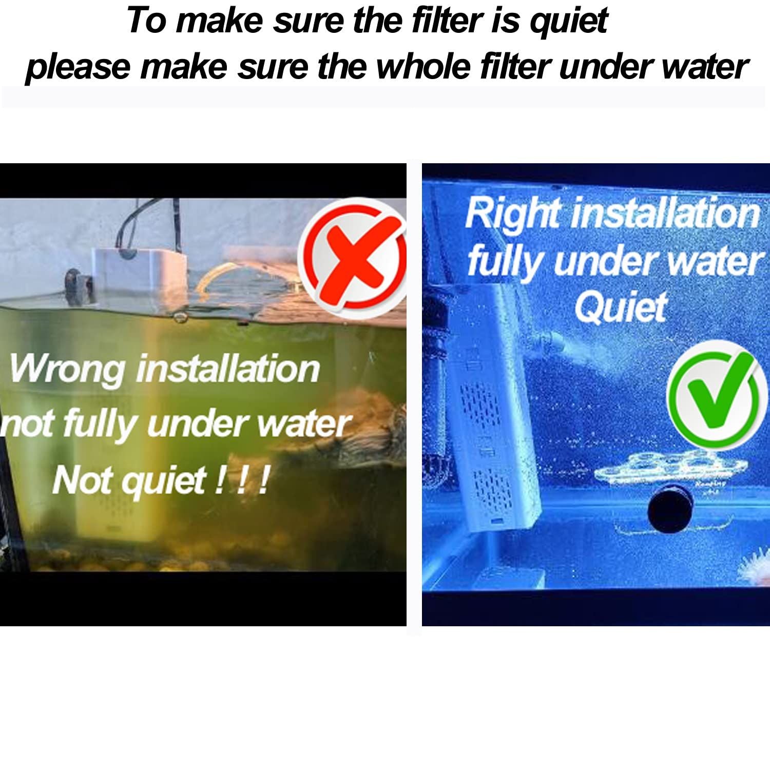 4-in-1 Ultra-Quiet Aquarium Filter – 500–1800L/H