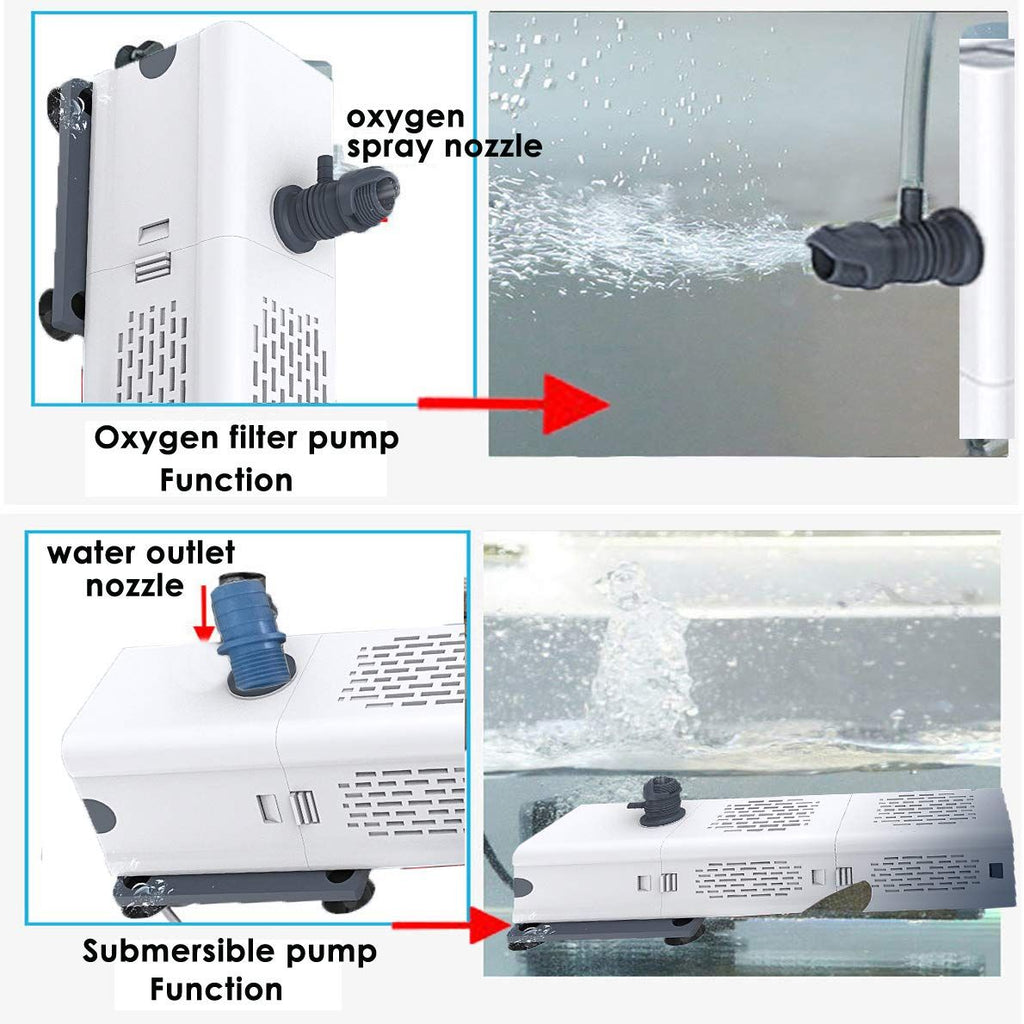 4-in-1 Ultra-Quiet Aquarium Filter – 500–1800L/H