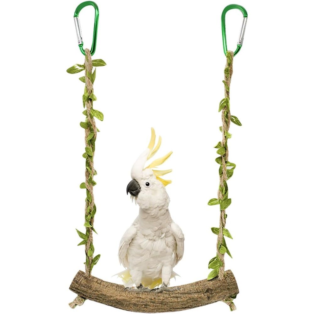 2-Piece Bird Swing & Chew Stand Set