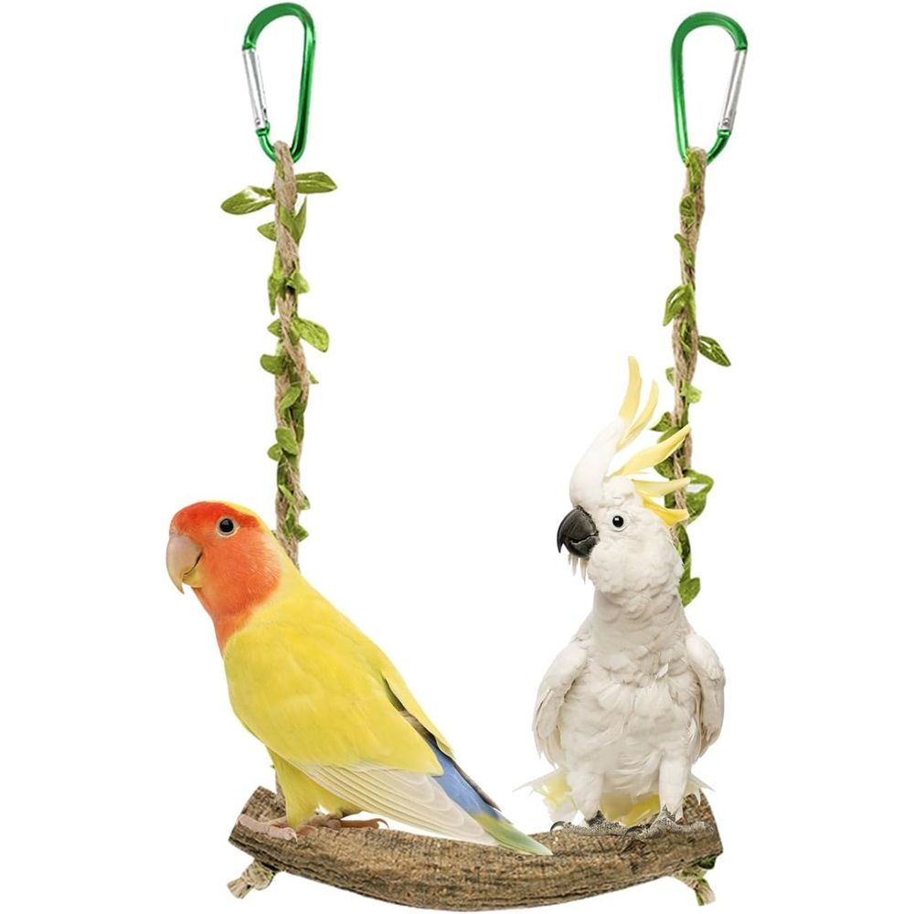 2-Piece Bird Swing & Chew Stand Set