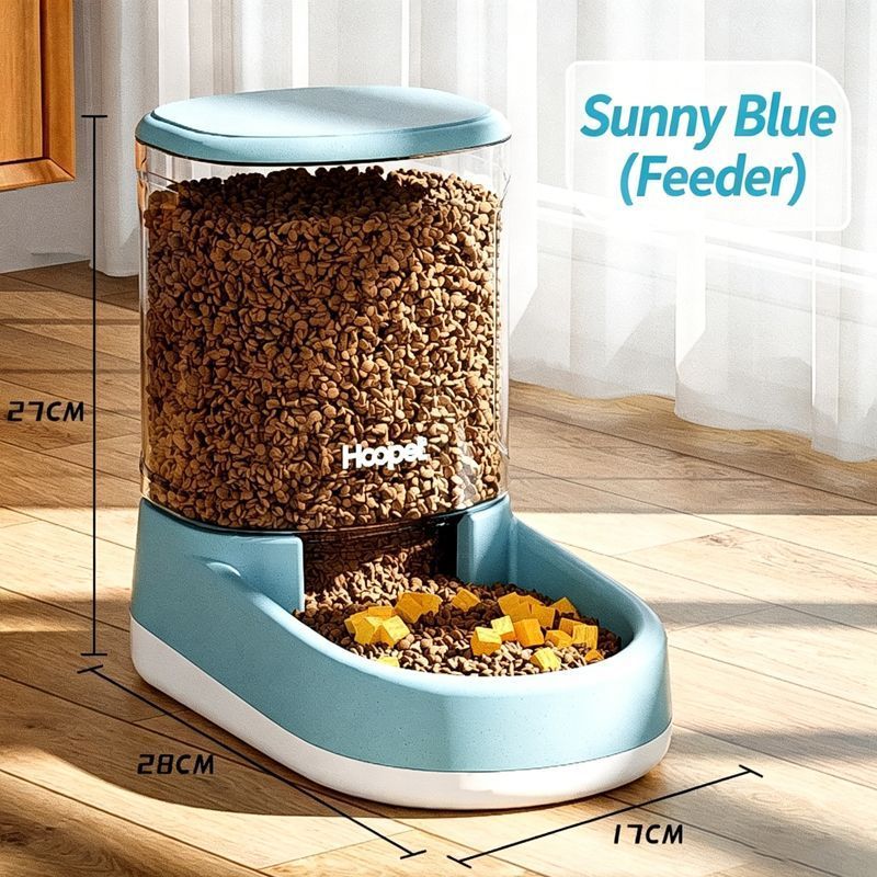 Automatic Pet Feeder & Waterer Set – Blue