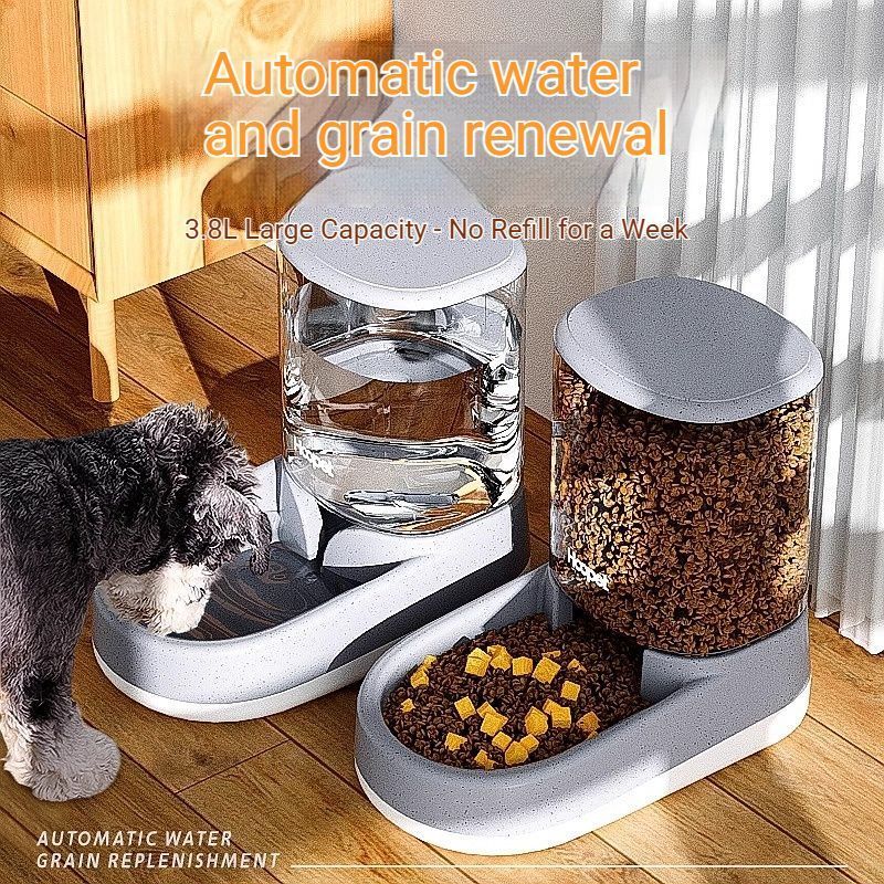 Automatic Pet Feeder & Waterer Set – Blue