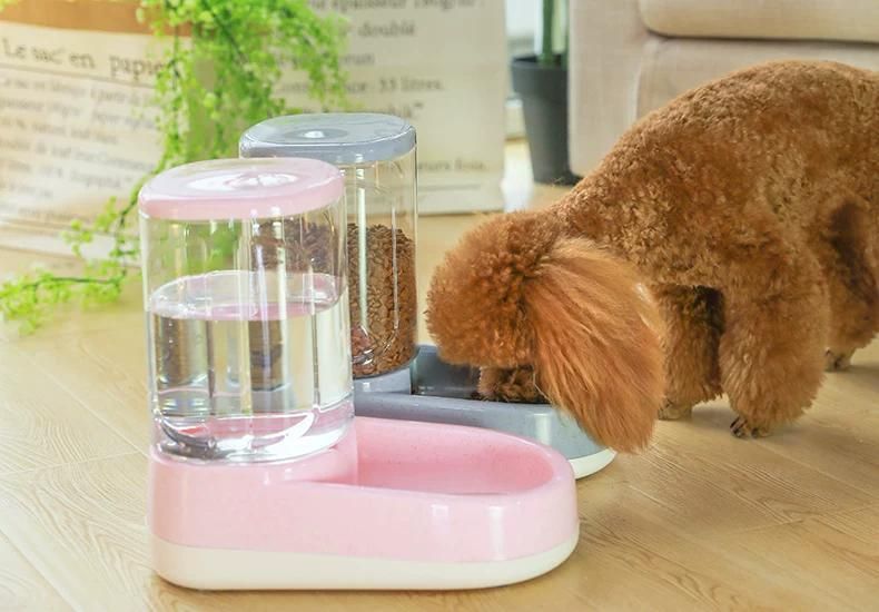 Automatic Pet Feeder & Waterer Set – Brown