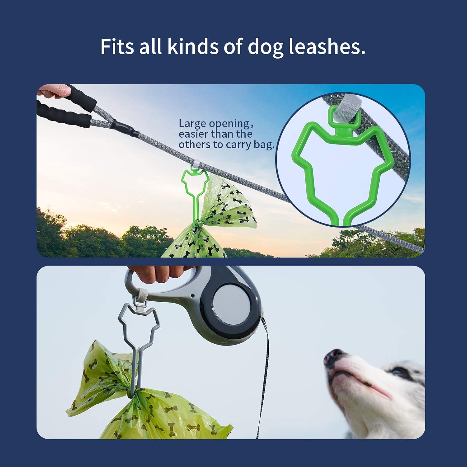 2-Pack Dog Waste Bag Holders – Black