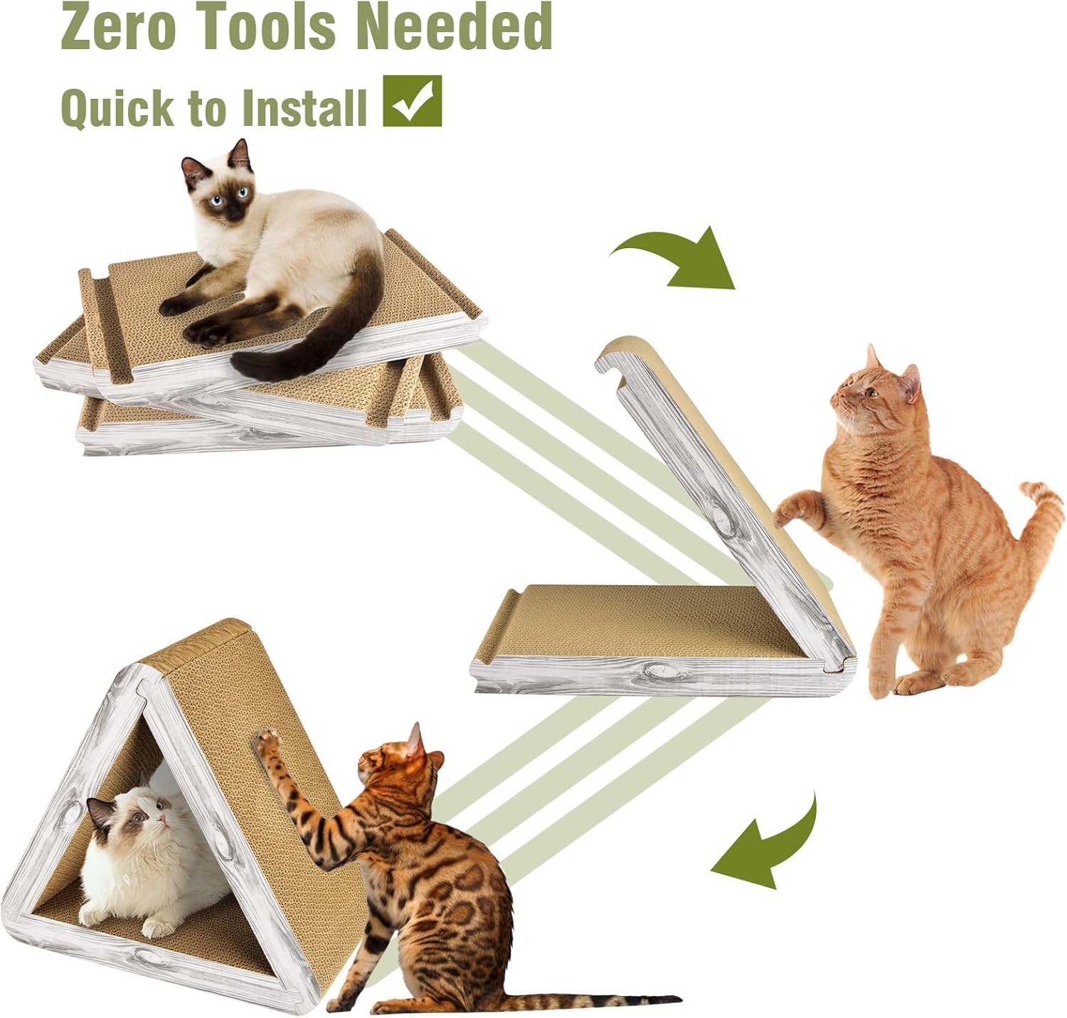 6-Sided Foldable Triangle Cat Scratcher
