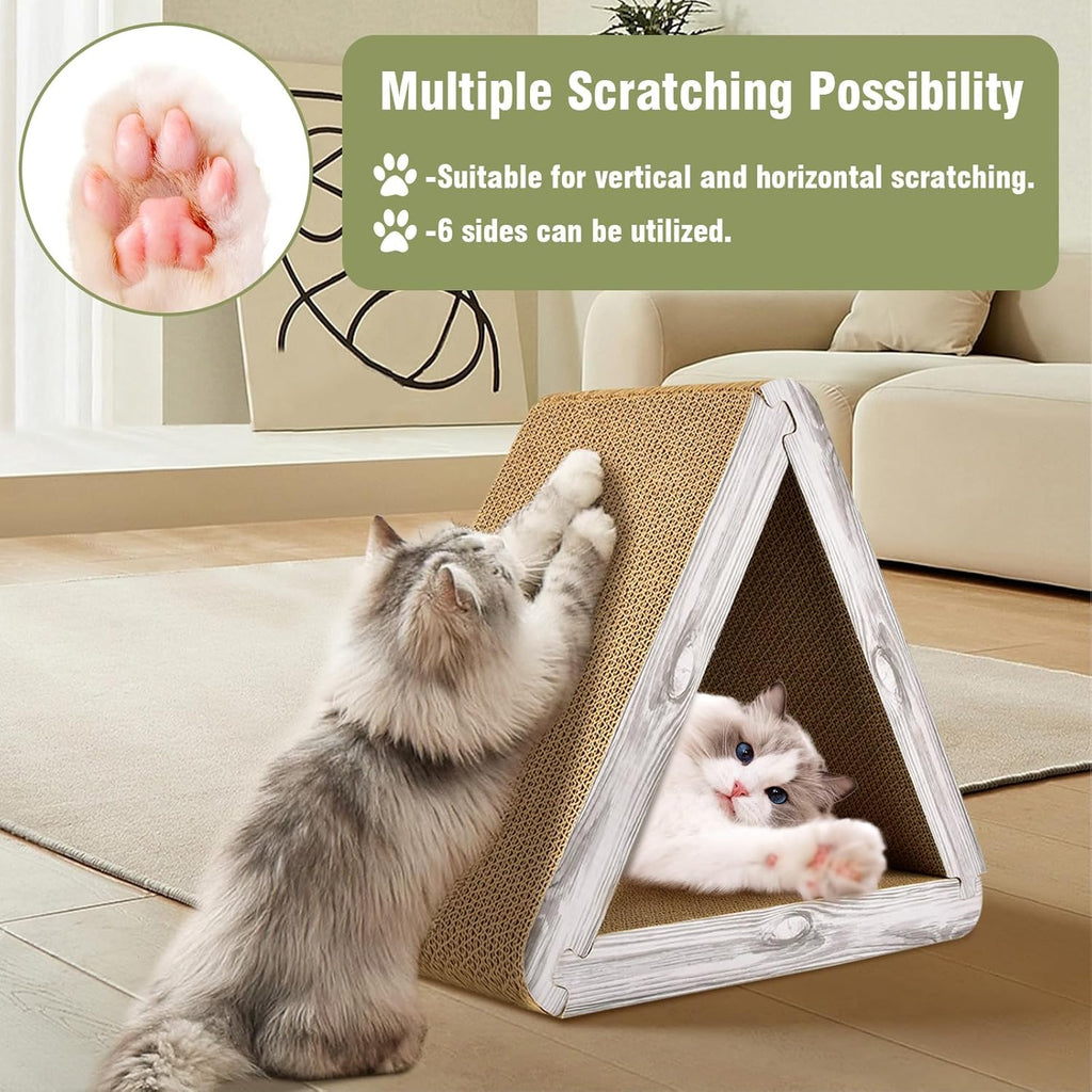 6-Sided Foldable Triangle Cat Scratcher