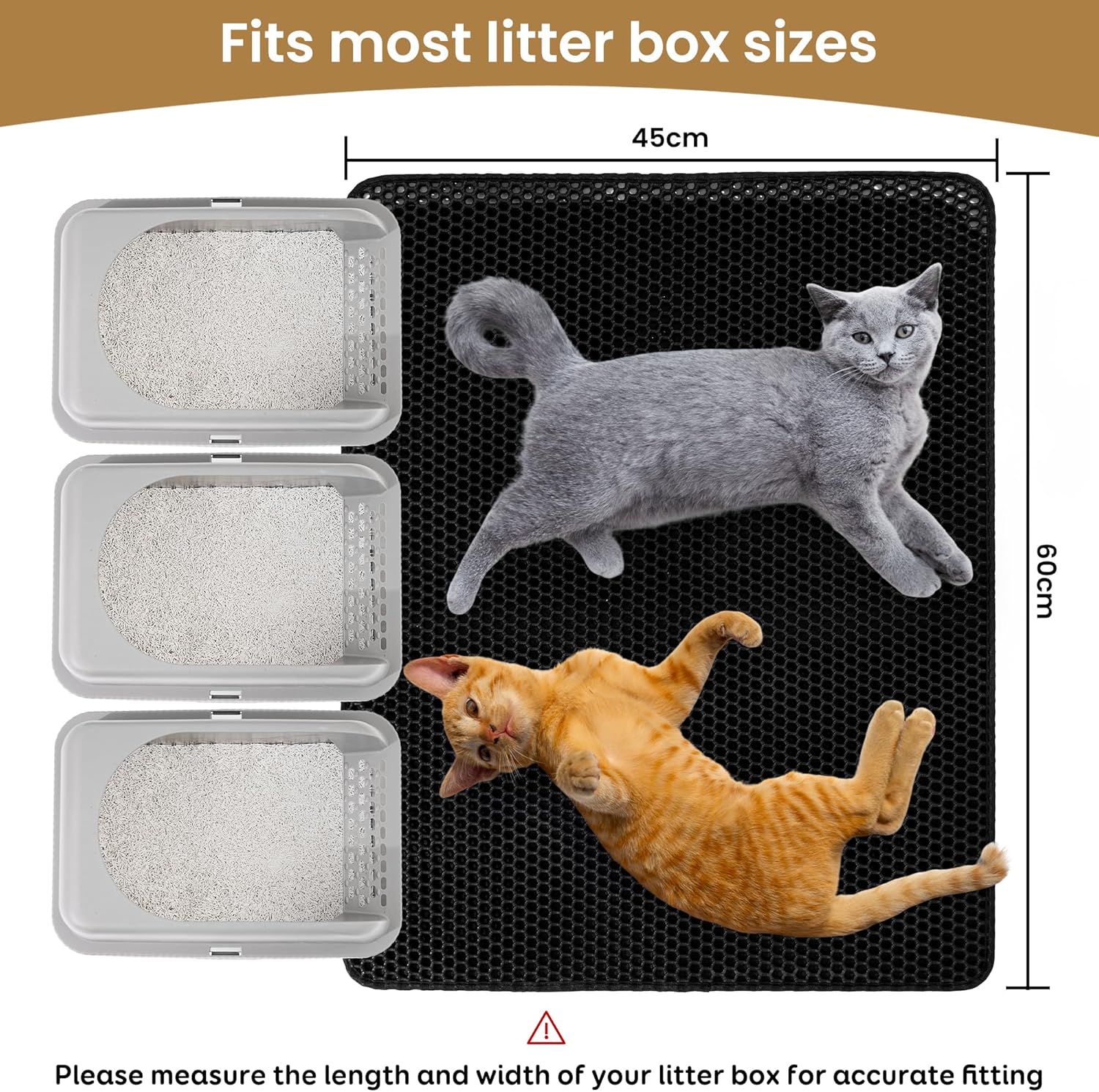 60x45cm Double-Layer Cat Litter Mat