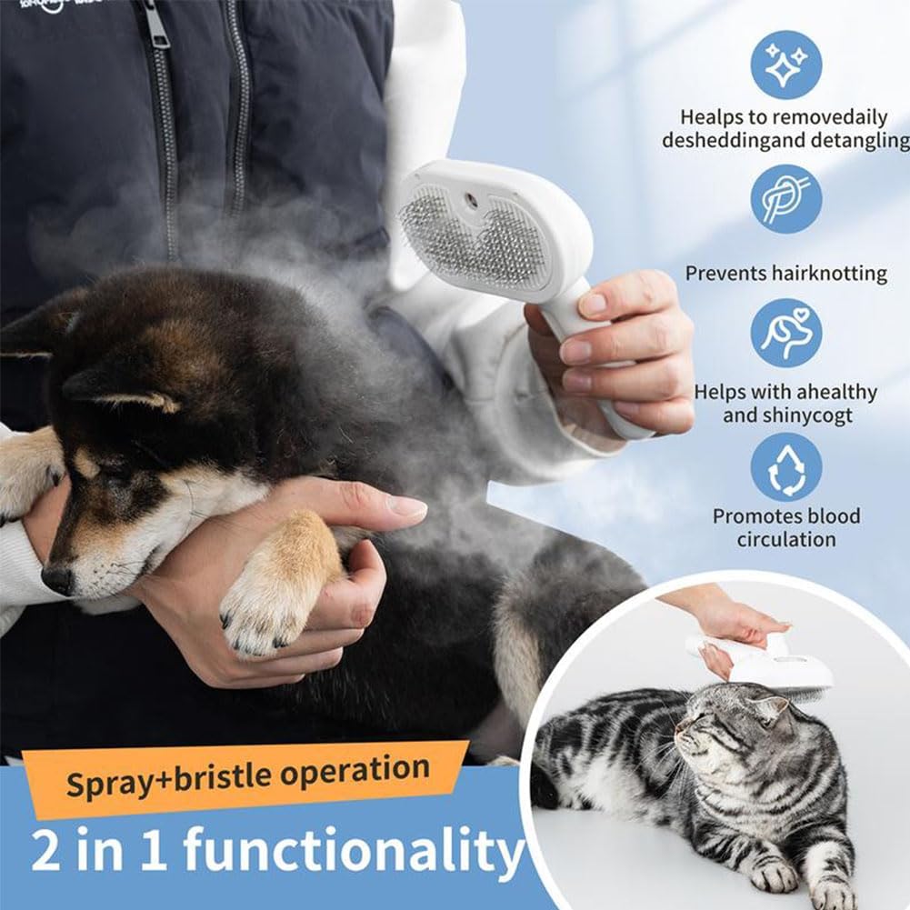 2-Pack 3-in-1 Spray Grooming Brushes