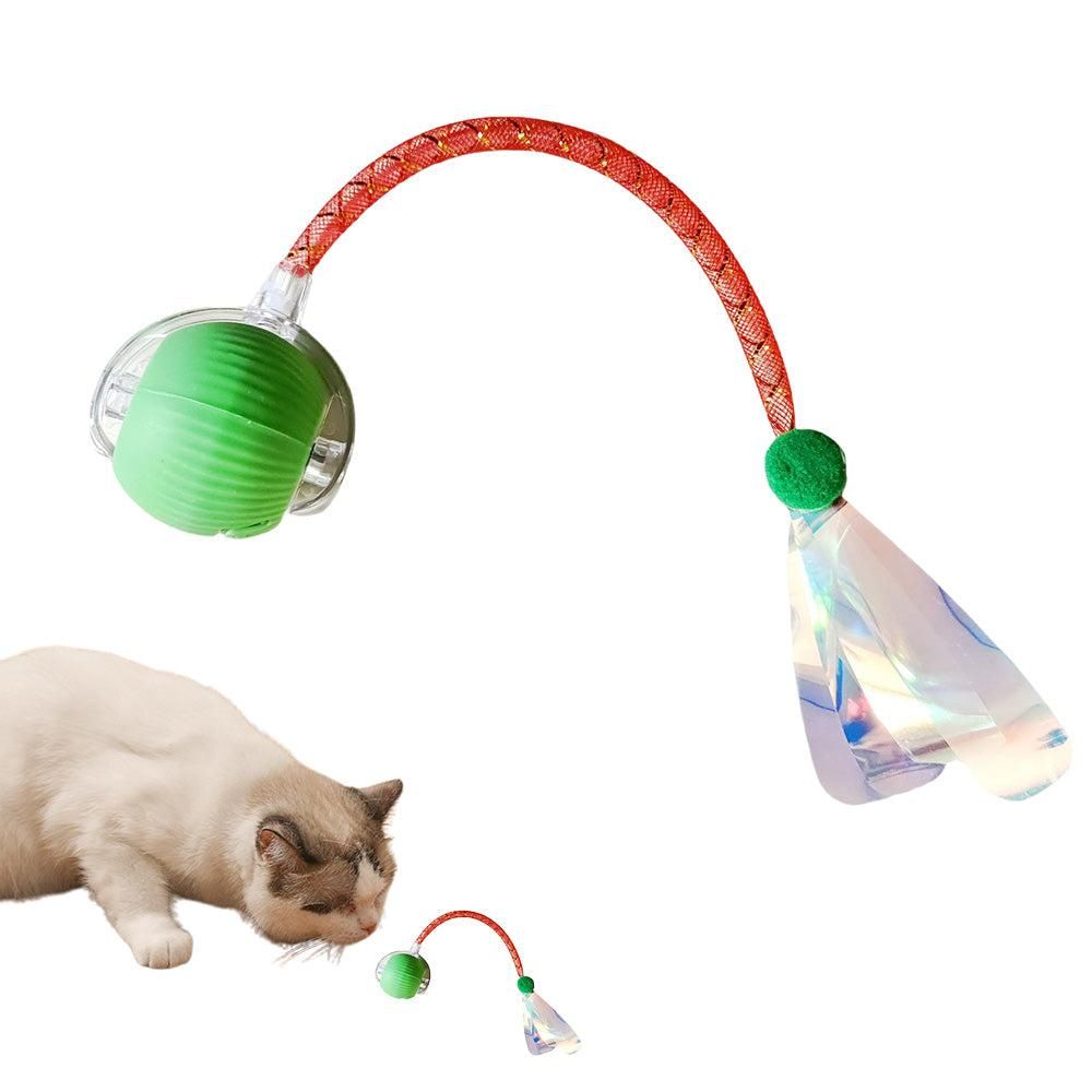Interactive Auto-Rolling Cat Ball with Dragonfly Tail
