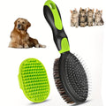 2-Piece Deshedding & Bath Brush Set – Green