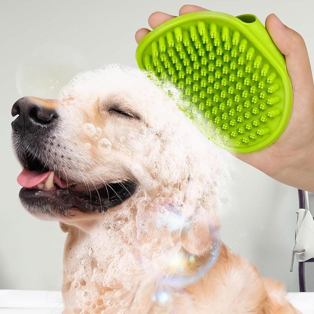2-Piece Deshedding & Bath Brush Set – Green