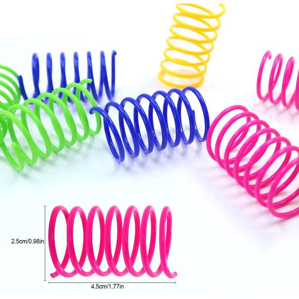 40-Pack Colourful Cat Spring Toys