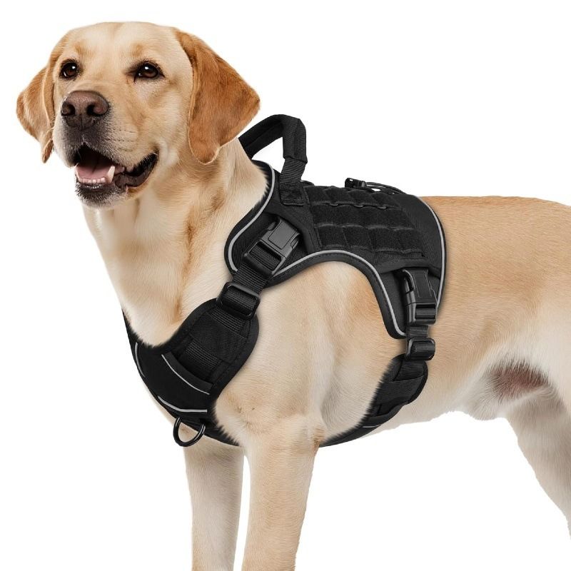 No-Pull Reflective Dog Harness – Black, Size L