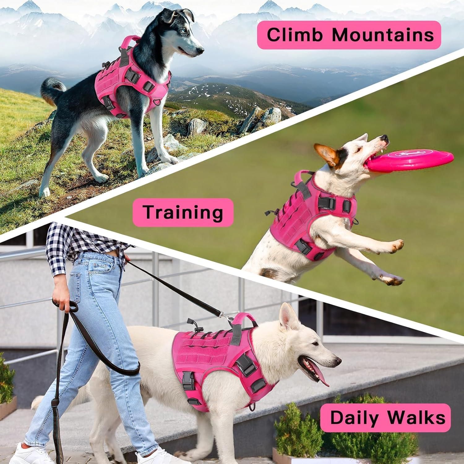 No-Pull Reflective Dog Harness – Black, Size L