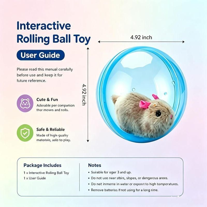 Self-Rolling Interactive Plush Pet Ball