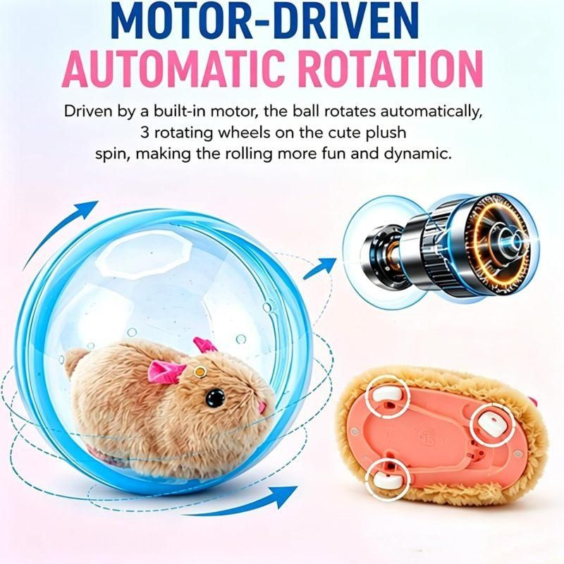 Self-Rolling Interactive Plush Pet Ball