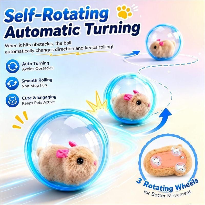 Self-Rolling Interactive Plush Pet Ball