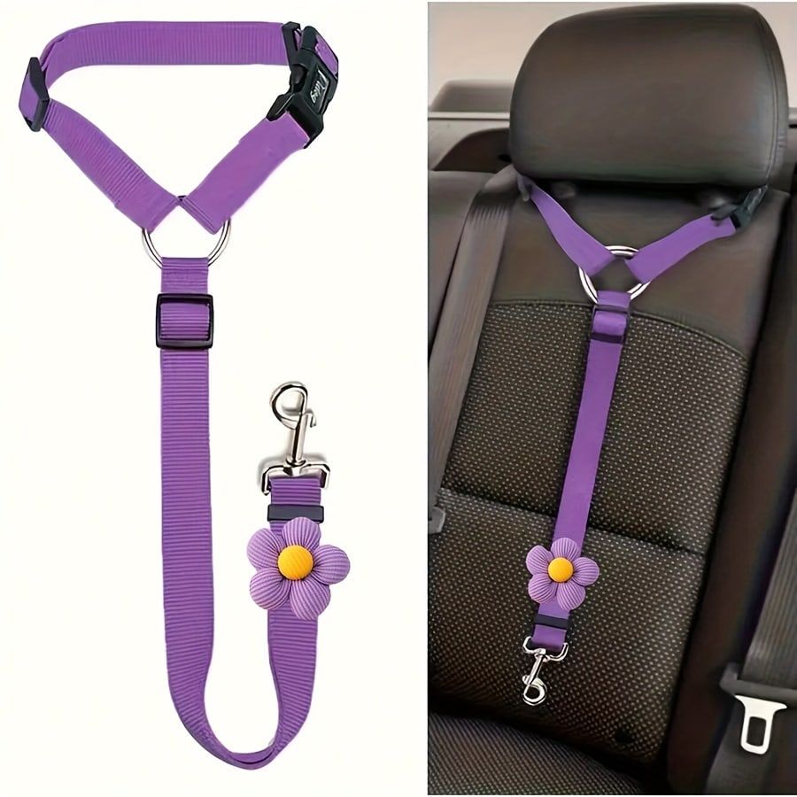 Adjustable Dog Car Seat Belt – Black
