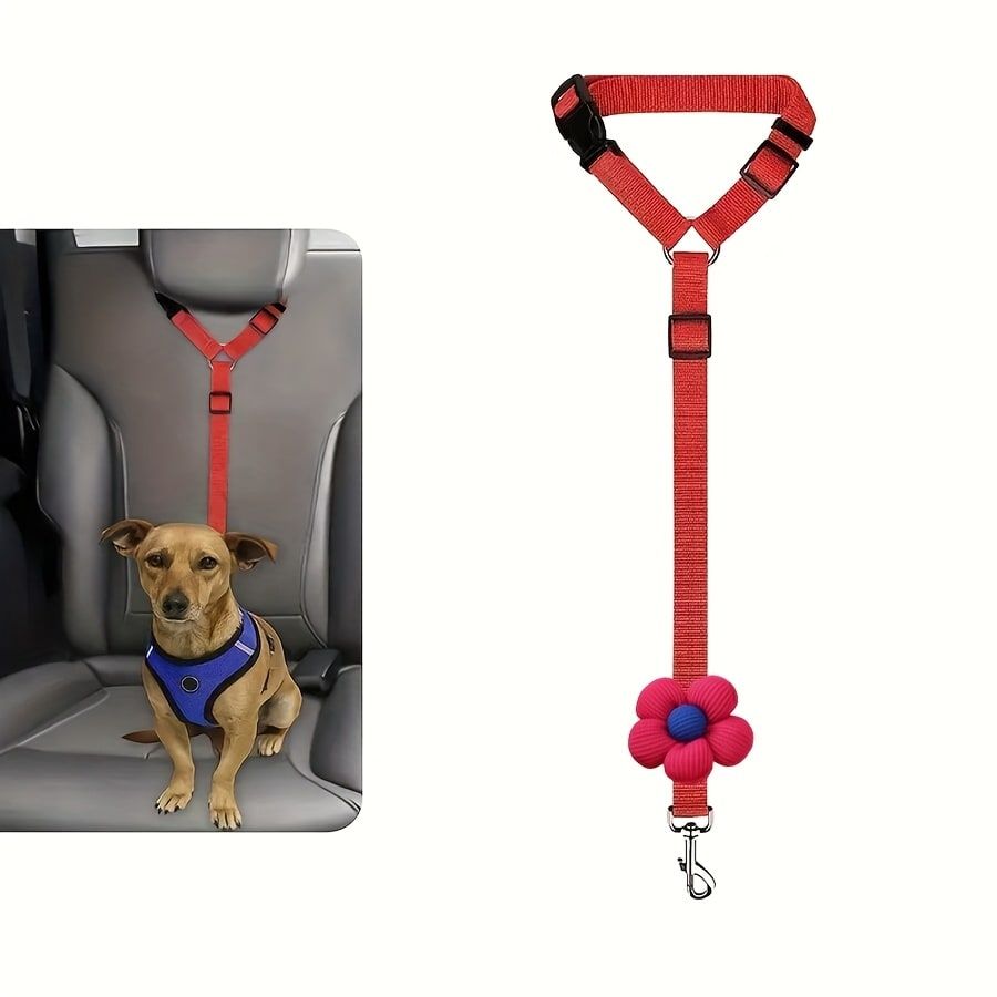 Adjustable Dog Car Seat Belt – Black