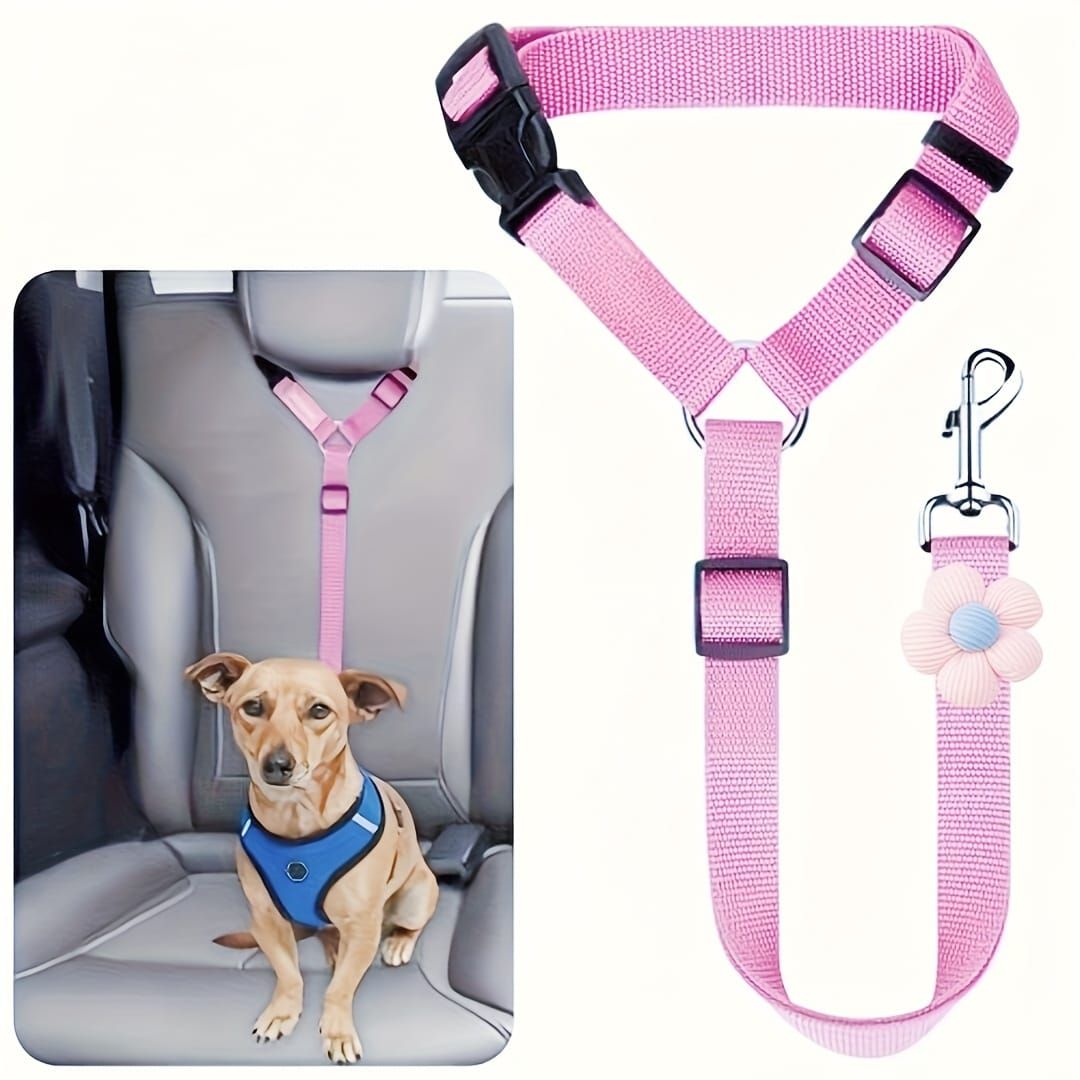 Adjustable Dog Car Seat Belt – Black