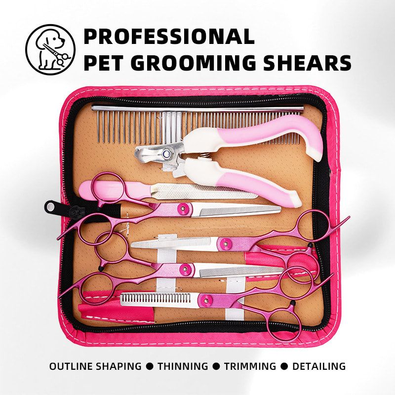 Professional 6-Piece Pet Grooming Scissors Set