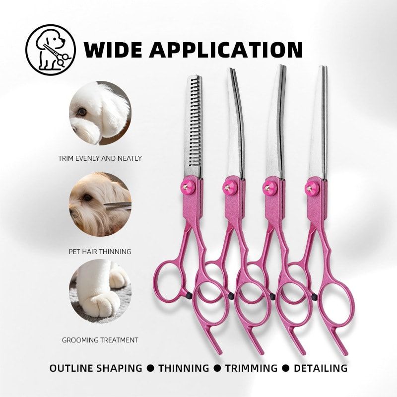 Professional 6-Piece Pet Grooming Scissors Set