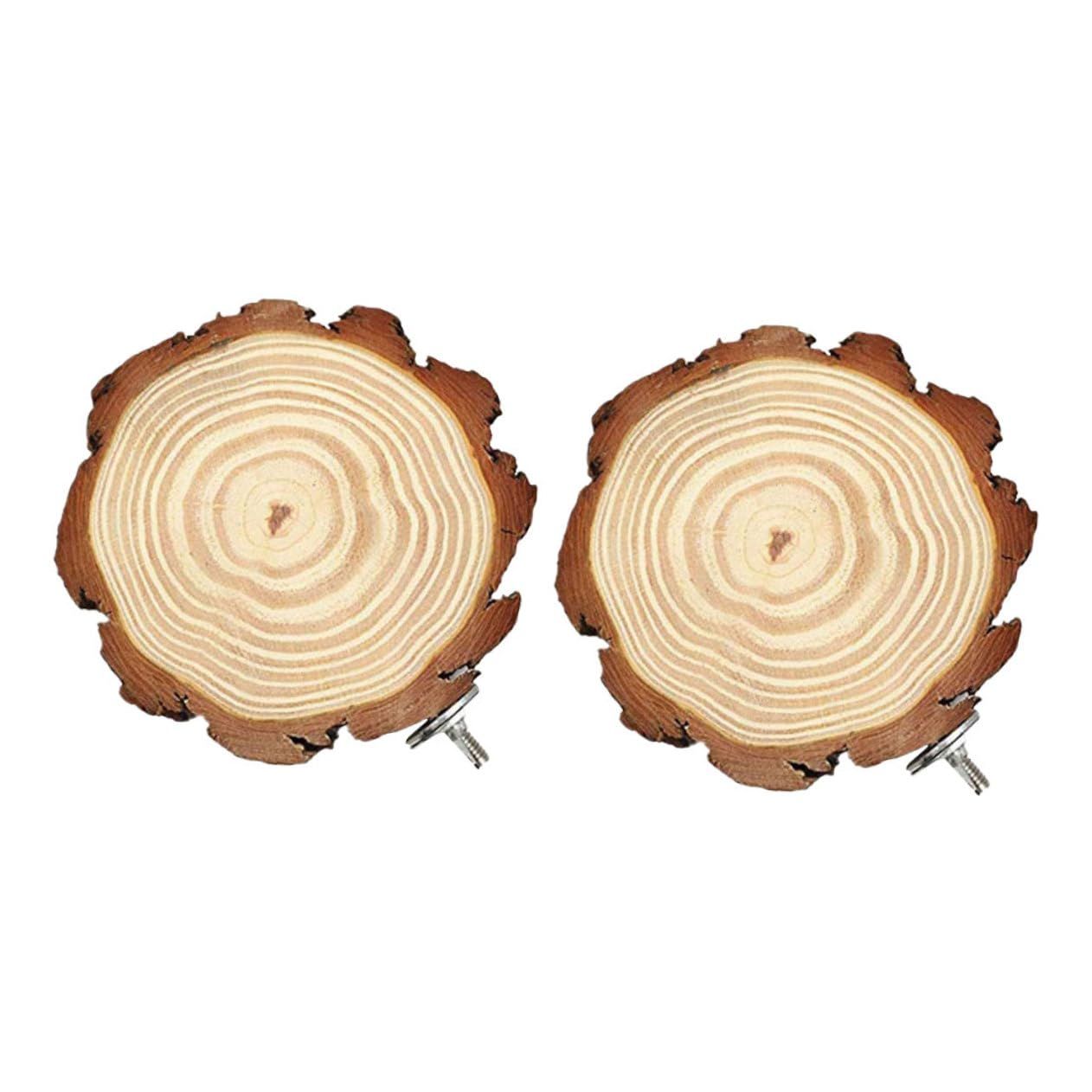 2-Pack Round Wooden Bird Perches