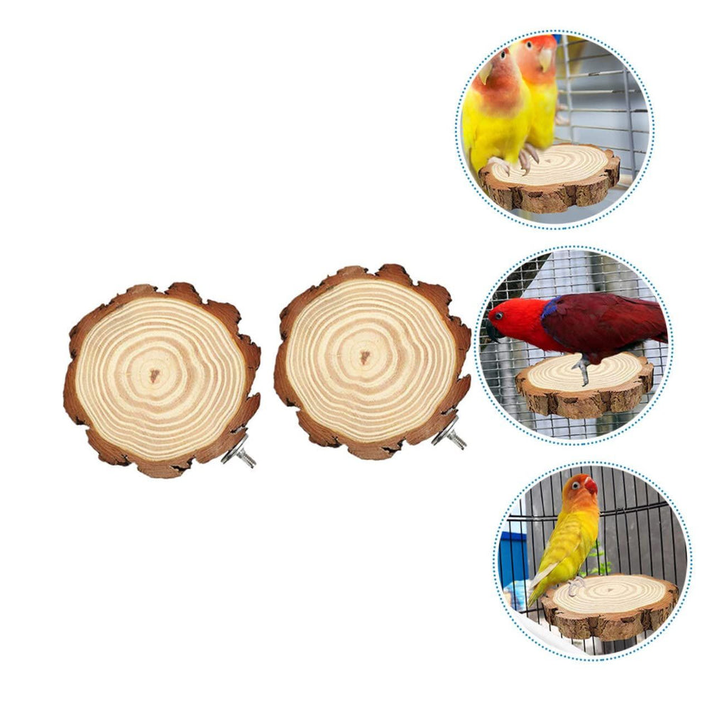 2-Pack Round Wooden Bird Perches