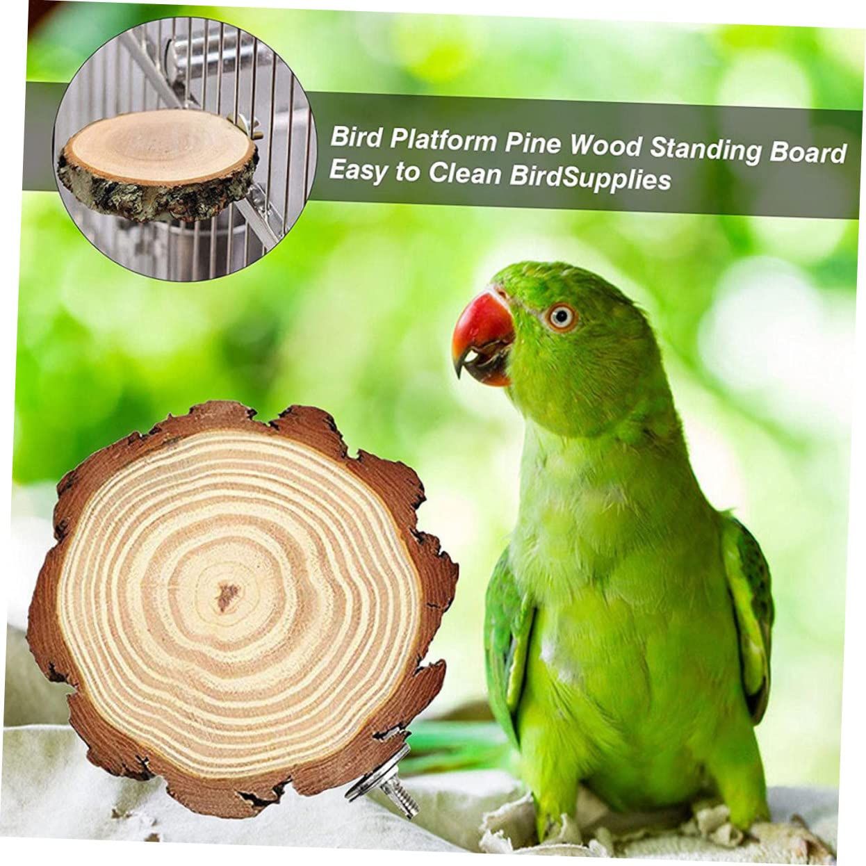 2-Pack Round Wooden Bird Perches
