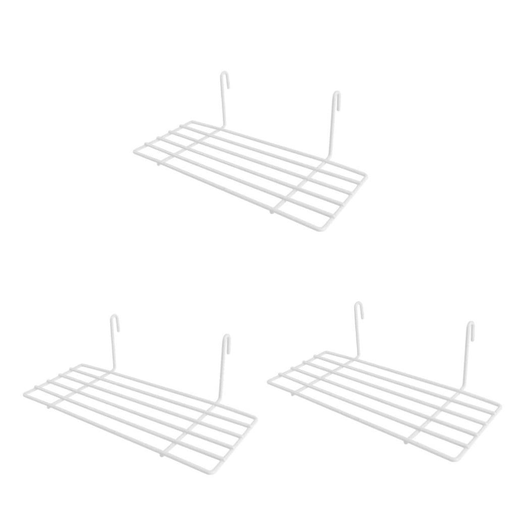 3-Pack Metal Bird Cage Shelves – Grey