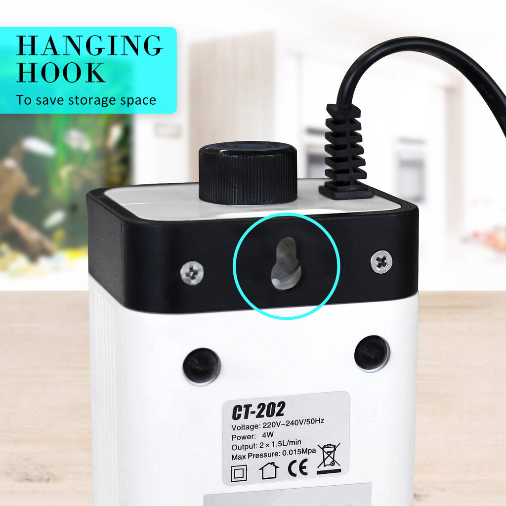 180L/H Dual-Outlet Aquarium Air Pump – 4W