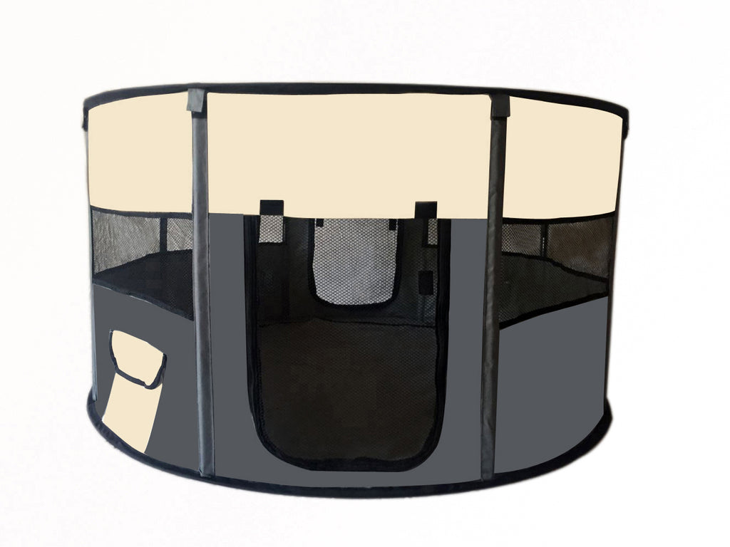 Portable Soft Pet Playpen – Large, Grey