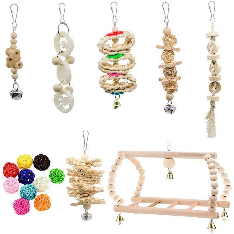 17-Piece Bird Cage Toy & Swing Set