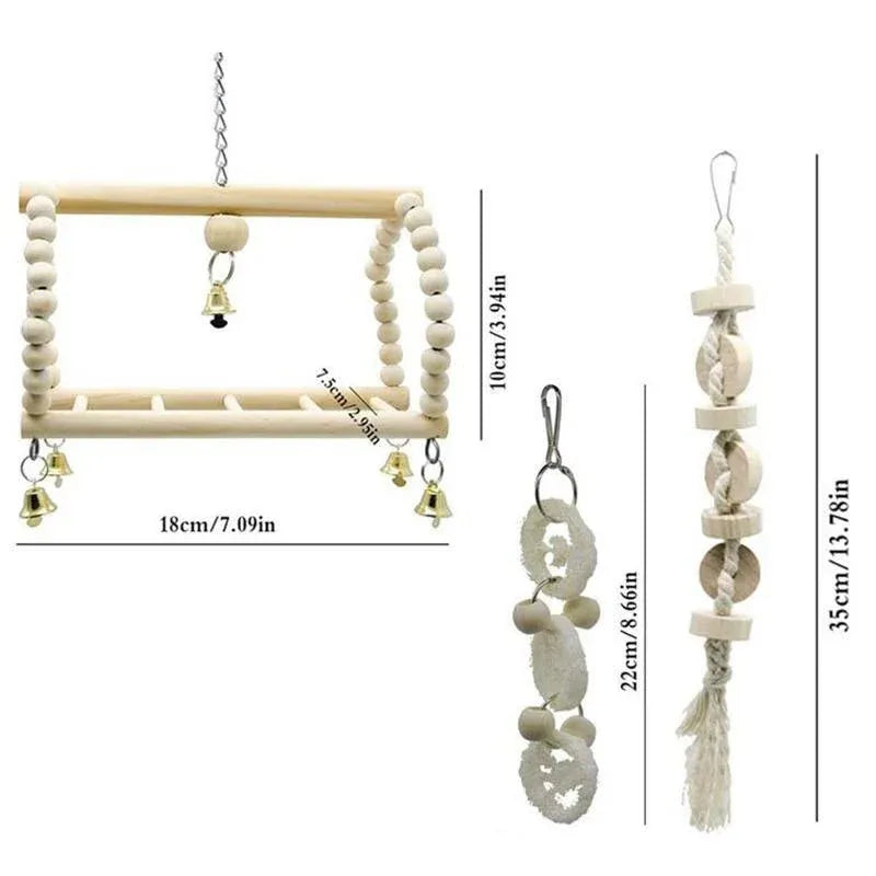 17-Piece Bird Cage Toy & Swing Set