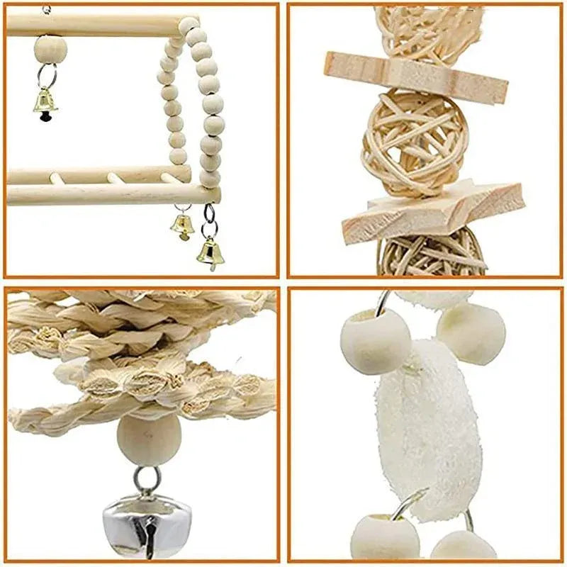 17-Piece Bird Cage Toy & Swing Set