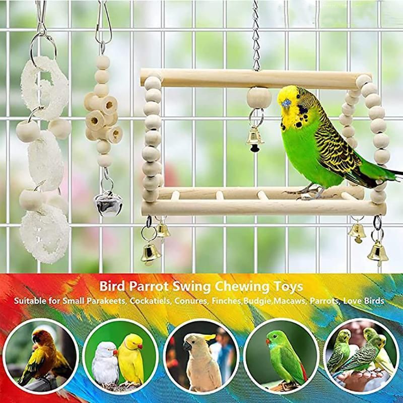 17-Piece Bird Cage Toy & Swing Set