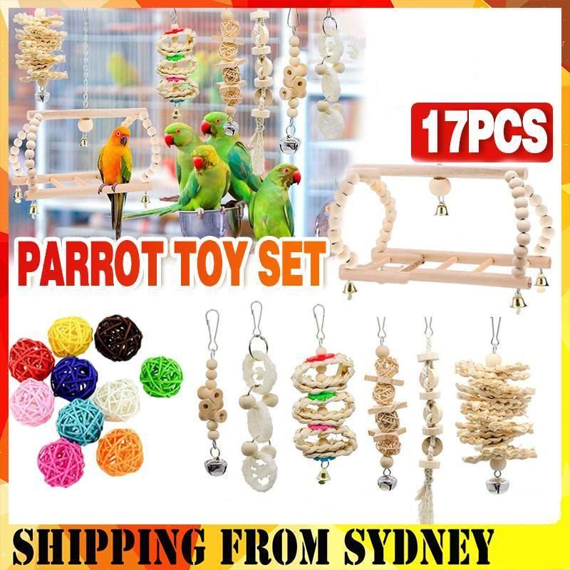 17-Piece Bird Cage Toy & Swing Set