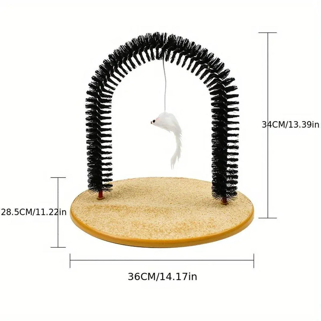 Interactive Cat Self-Grooming Arch with Toy