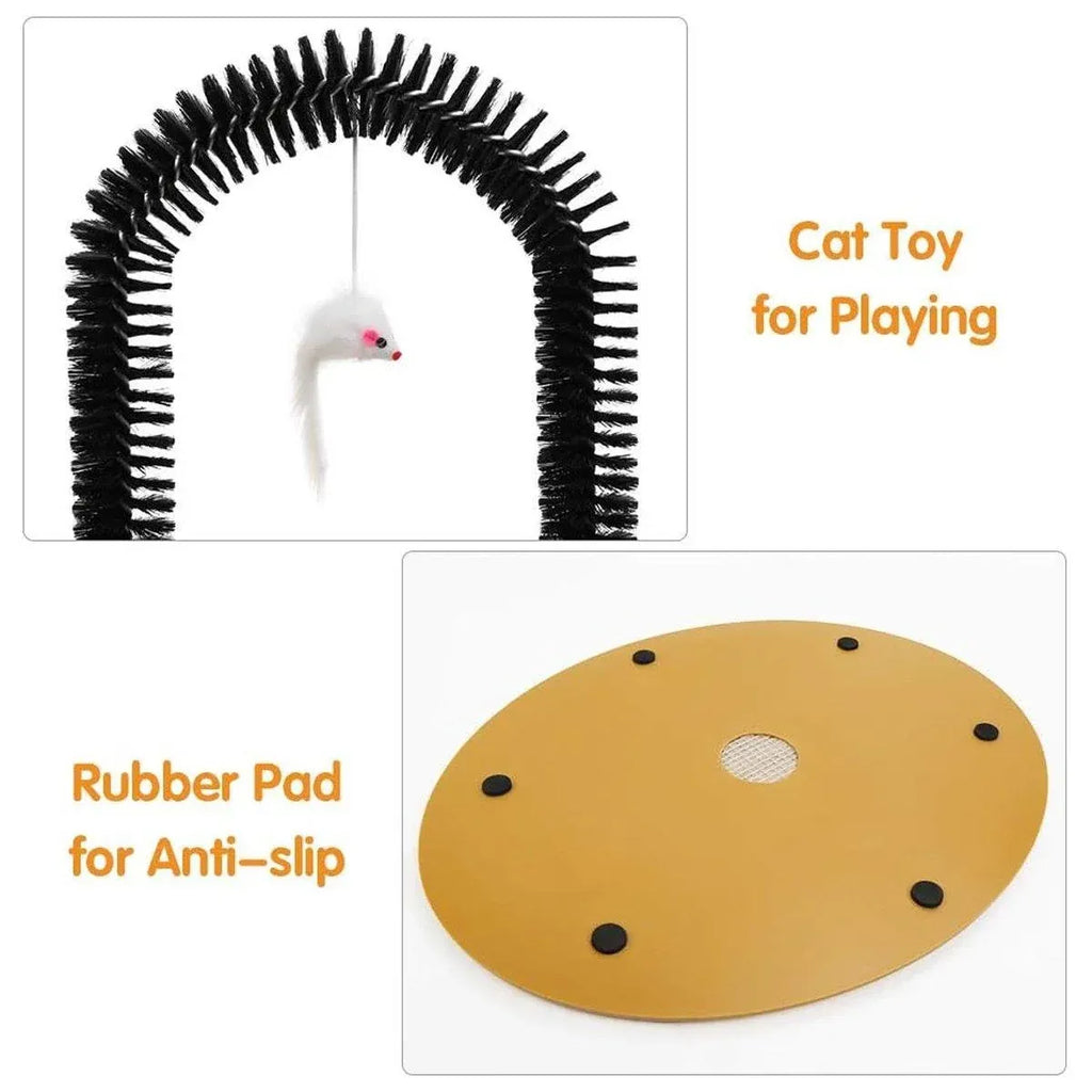 Interactive Cat Self-Grooming Arch with Toy