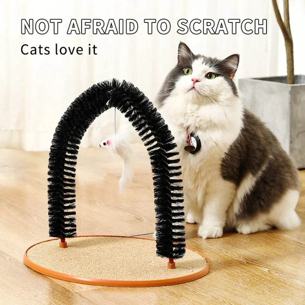 Interactive Cat Self-Grooming Arch with Toy