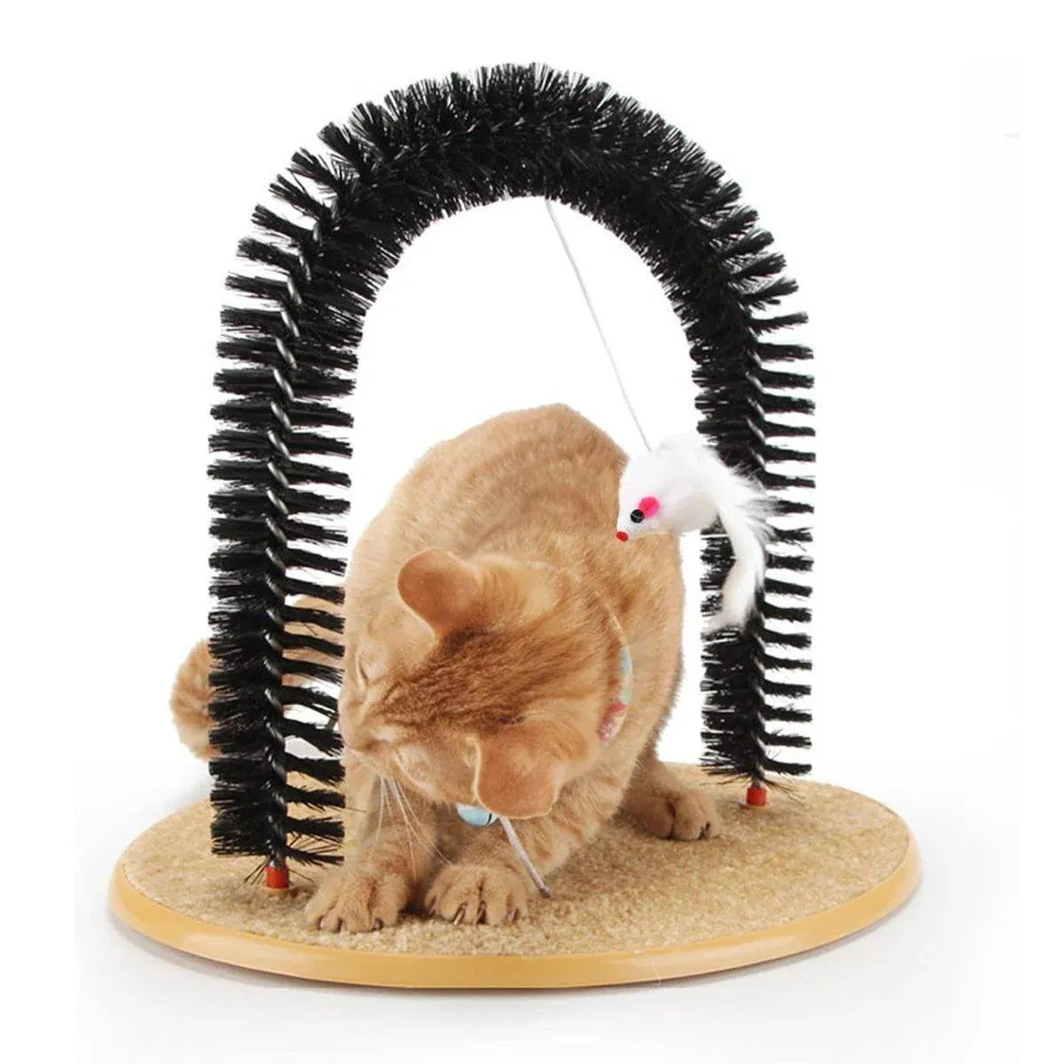 Interactive Cat Self-Grooming Arch with Toy