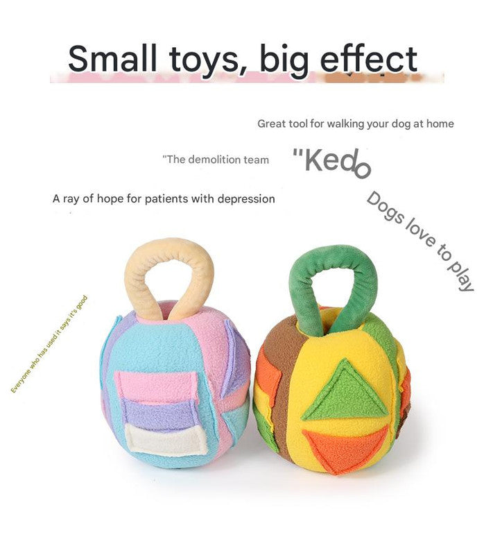 Interactive Snuffle Ball with Squeaker – Blue & Pink