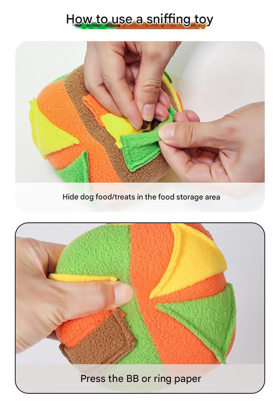 Interactive Snuffle Ball with Squeaker – Blue & Pink