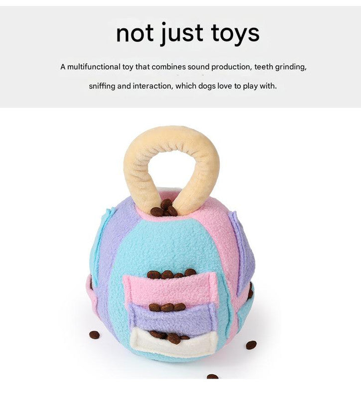 Interactive Snuffle Ball with Squeaker – Blue & Pink