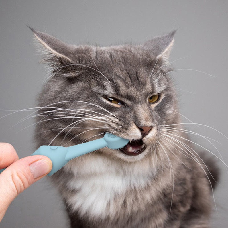 6-Pack Silicone Pet Toothbrushes – Blue