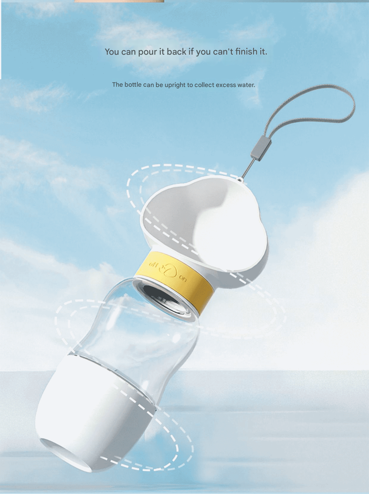 600ml Portable Dog Water Bottle – White