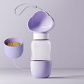 2-in-1 Dog Water Bottle & Food Container – Purple