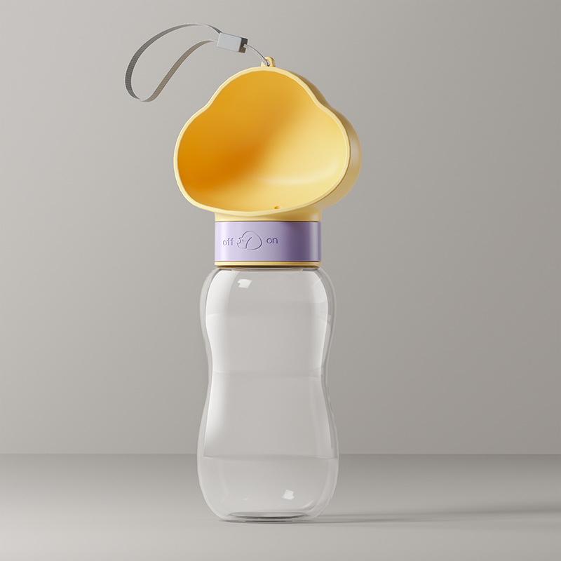 650ml Portable Dog Water Bottle – Yellow