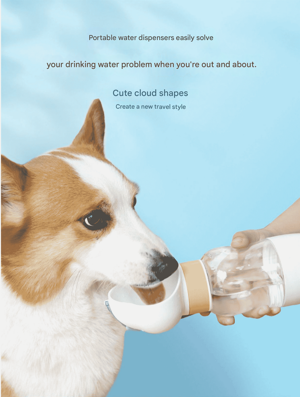 650ml Portable Dog Water Bottle – Yellow