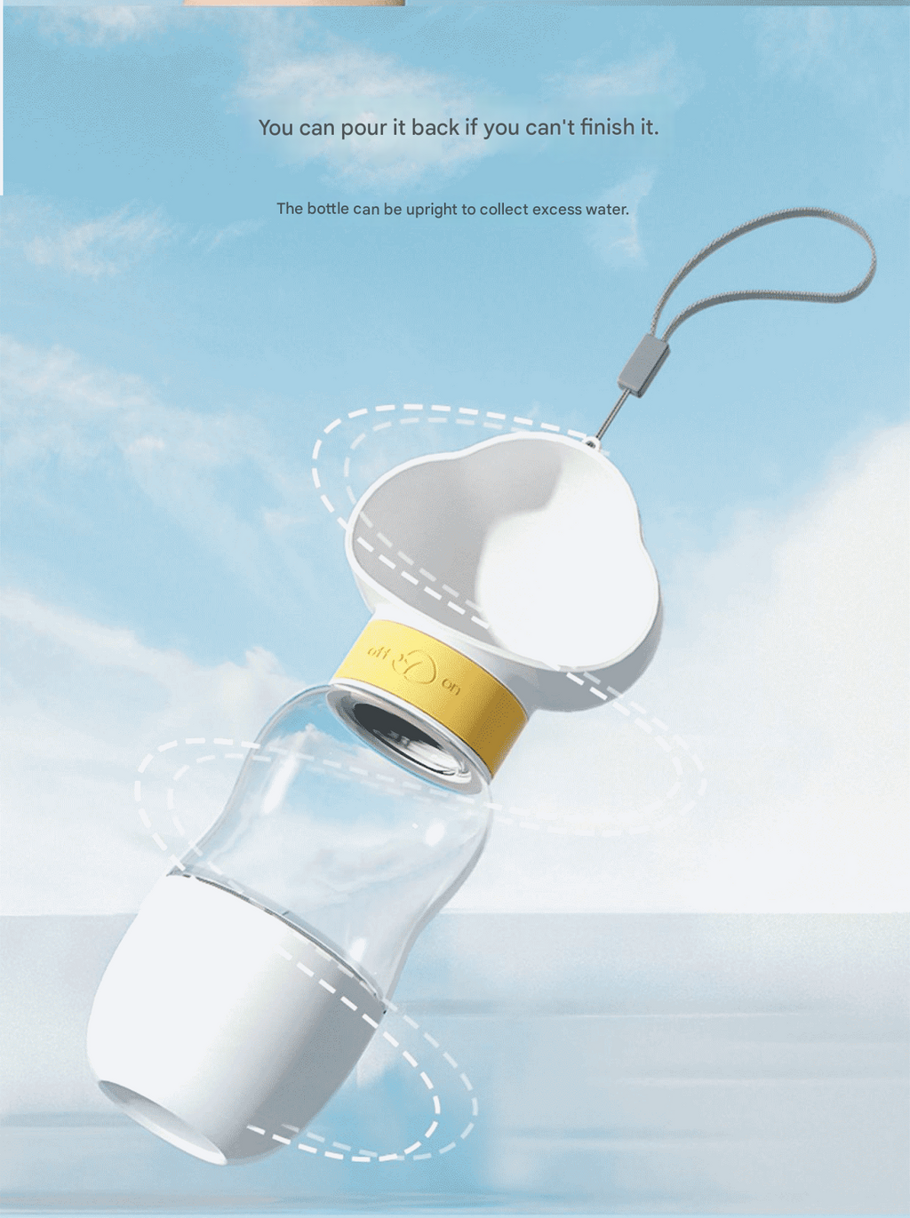 650ml Portable Dog Water Bottle – Yellow
